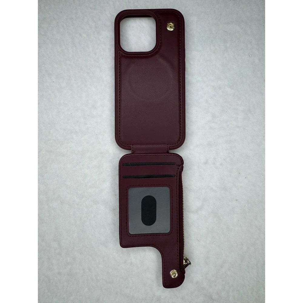 iPhone 14 Pro Case Clear & Burgundy‎ Wallet Cases Lot NEW